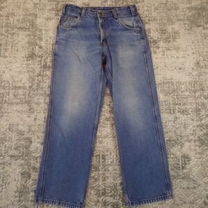 Most Wanted Jeans Men's 32x30 Blue Faded Distressed Relaxed Fit Straight Leg